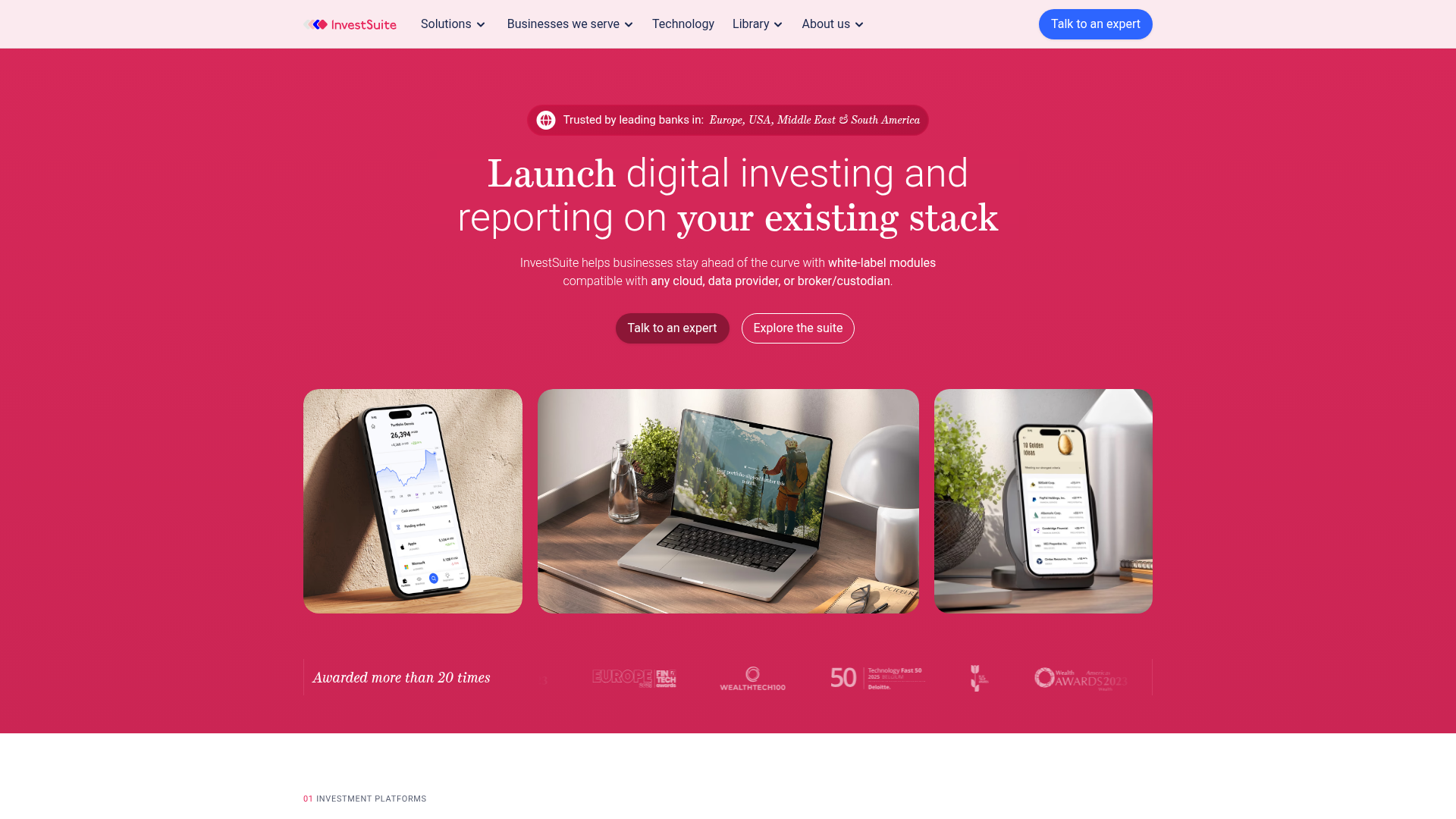 Screenshot van InvestSuite