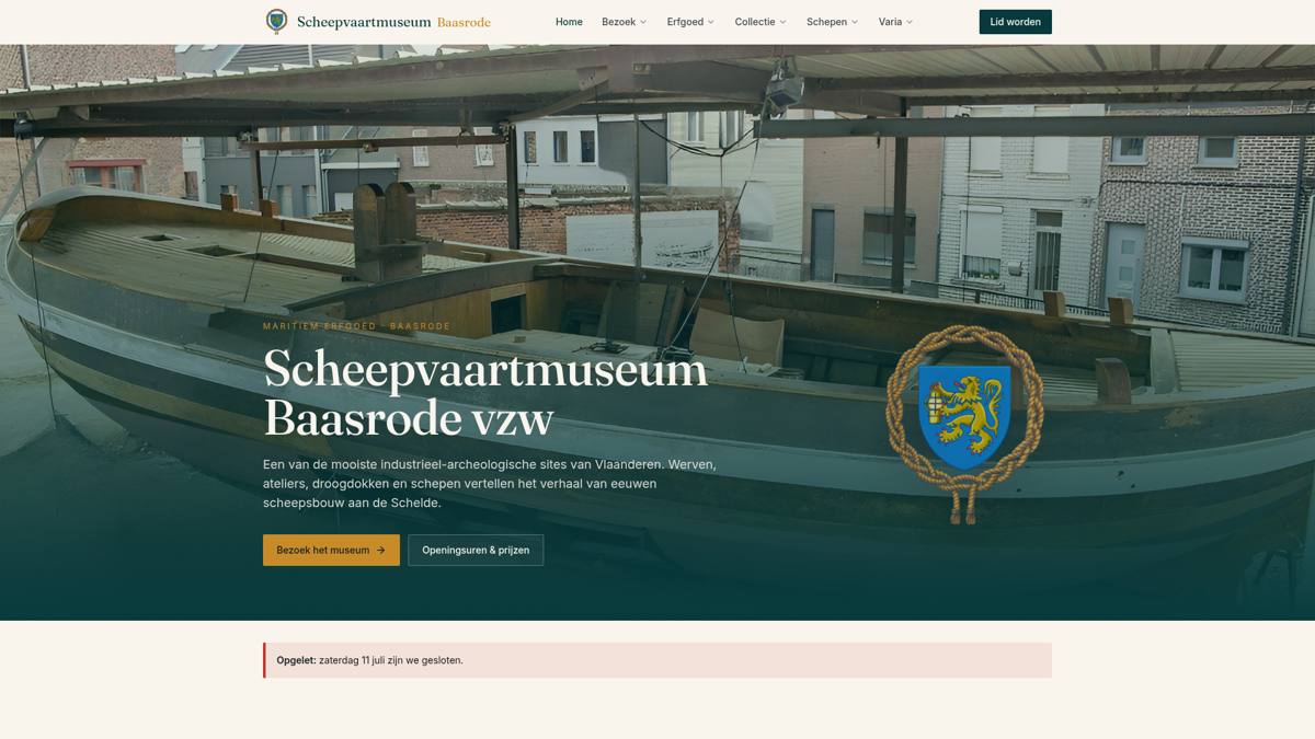 Screenshot van Scheepvaartmuseum Baasrode
