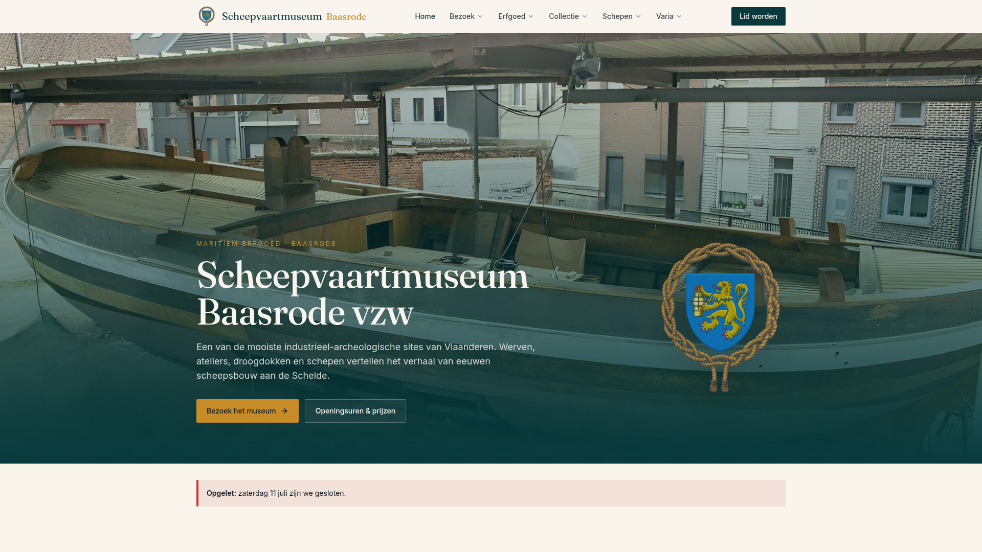 Screenshot van Scheepvaartmuseum Baasrode