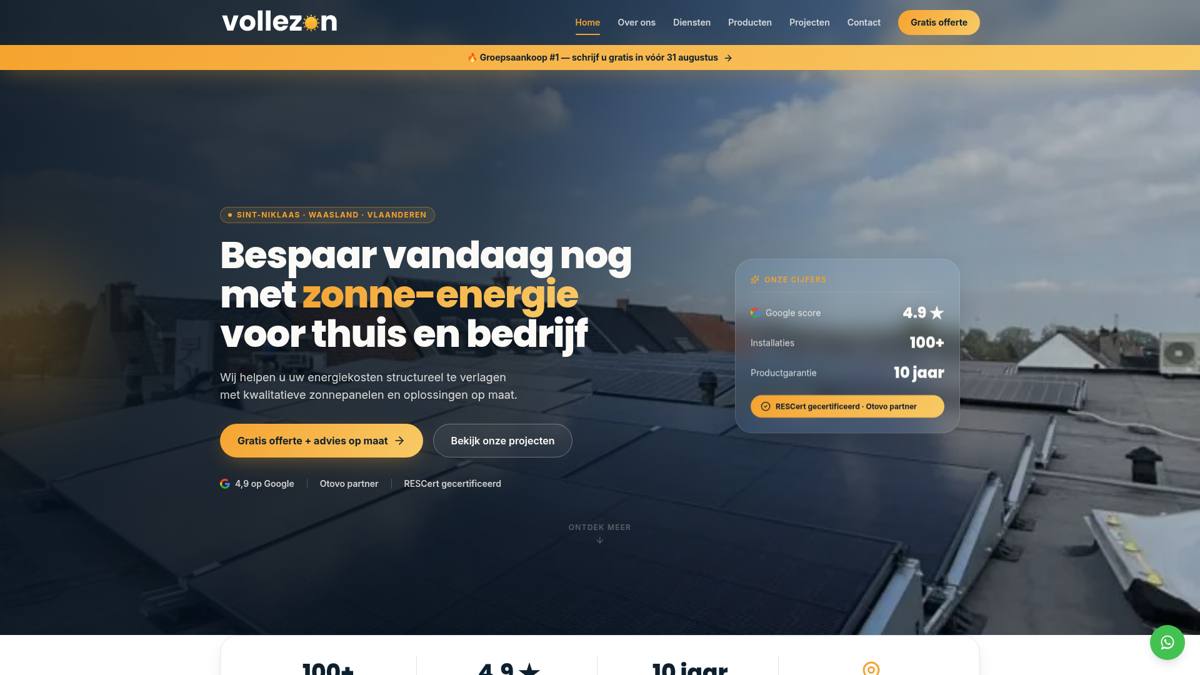 Screenshot van Vollezon.be